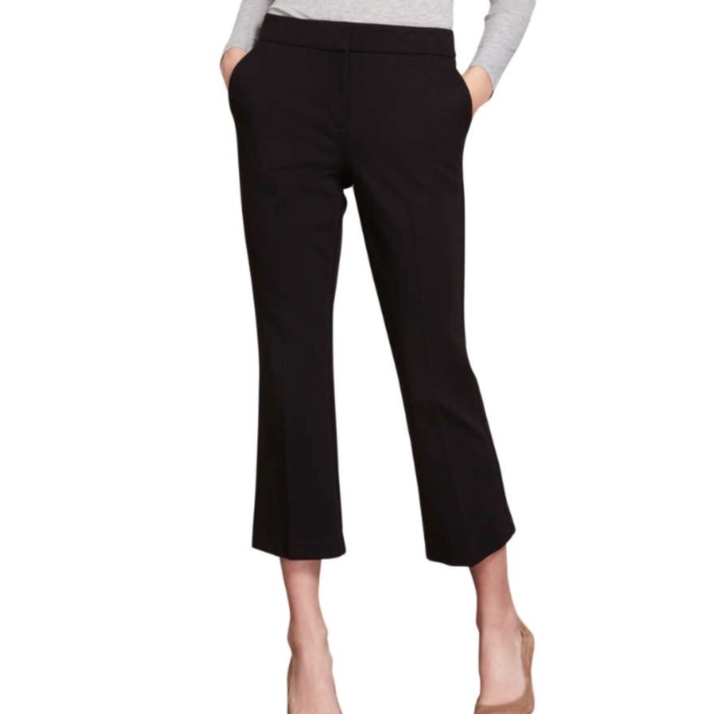 Boden Crop Flare Pant in Ponte - Black